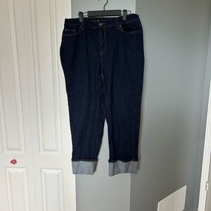Addition Elle Dark Blue Cropped Jeans